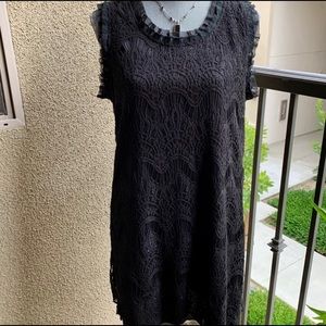 XL Black Deep or Shallow San Francisco Lace Dress